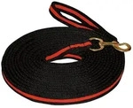 Longe, Soft Longe, Pferde-Longe - Longierleine mit Drehkarabiner, schwarz/rot