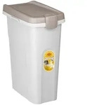 Futtercontainer aus Kunststoff, Futtertonne, braun/wei&szlig;, 25 Liter