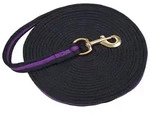 Longe, Soft Longe, Pferde-Longe - Longierleine mit Drehkarabiner, blau/violett