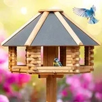 VOSS.garden Tofta - hochwertiges Vogelhaus aus Holz mit Metalldach