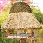 VOSS.garden Vogelhaus mit Reetdach F&ouml;hr - rundes Futterhaus, XL, &Oslash; 75cm