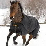 Bucas Irish Turnout Light 50g High Neck, 135cm, Pferdedecke, schwarz-gold