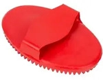 Gummistriegel, Striegel - Pferde-Striegel, oval, rot