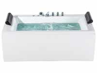 Badewanne Weiß 172 x 83 cm mit Armaturen Sanitäracryl Modern