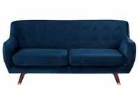 3-Sitzer Sofa Samtstoff marineblau BODO