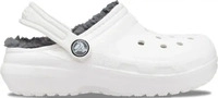 Crocs 207010-10M-J2, Crocs Kinder Classic Lined Clogs Wei&szlig; 33 White/Grey