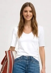 Street One CCA3176651000034, Street One Basic T-Shirt mit blickdichter Front Wei&szlig;