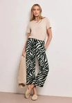 Street One CCA3791893661834D, Street One Zebra 7/8 Wide Leg Hose Gr&uuml;n Frauen