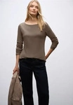 Street One CCA3242011691138, Street One Basic Langarmshirt Braun Frauen