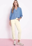 Street One CCA3806611788736E, Street One Straight Leg Jeans mit fransigem Saum Beige