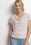 Street One CCA3252611772736, Street One Silk-Look Shirt mit Waterfall-Front Beige