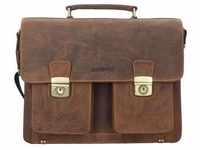 Greenburry - Vintage Aktentasche Leder 40 cm Laptoptaschen Braun Herren