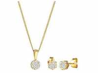 Elli DIAMONDS - Blume Klassisch Diamanten (0.36 ct.) 585 Gelbgold Schmuck-Set Damen