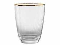 BUTLERS - GOLDEN TWENTIES Glas mit Goldrand und Rillen 300ml Gläser
