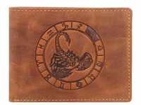 Greenburry - Vintage Sternzeichen Geldbörse Leder 12 cm Portemonnaies Braun Herren