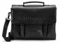 Farmhood - Memphis Aktentasche XXL 3 Fächer Leder 39 cm Laptoptaschen Schwarz Herren