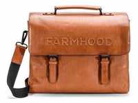 Farmhood - Memphis Aktentasche XXL 3 Fächer Leder 39 cm Laptoptaschen Hellbraun