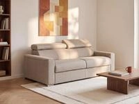 Vente-unique Schlafsofa 4-Sitzer - Liegfl&auml;che mit Lattenrost: 160 cm -...