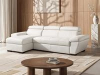 Vente-unique Ecksofa mit Schlaffunktion - Ecke Links - Leder - Wei&szlig; - JONOVA 363443