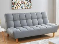 Vente-unique Schlafsofa Klappsofa 3-Sitzer - Stoff - Grau - ESTEBAN 475123