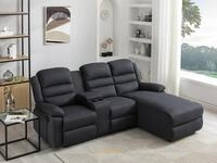 Vente-unique Ecksofa Relaxsofa - Ecke Rechts - Stoff - Anthrazit - MACEDONIA...