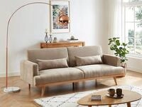 Vente-unique Schlafsofa Klappsofa 3-Sitzer - Stoff - Beige - ESME 783319