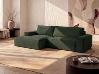 Vente-unique Ecksofa mit Schlaffunktion - Ecke Links - Cord - Tannengr&uuml;n -...