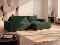 Vente-unique Ecksofa mit Schlaffunktion - Ecke Rechts - Cord - Tannengr&uuml;n -...