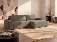 Vente-unique Ecksofa mit Schlaffunktion - Ecke rechts - Cord - Taupe - AMELIA...