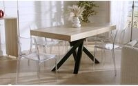 Vente-unique Esstisch ausziehbar - 6 bis 10 Personen - MDF & Metall - Schwarz -