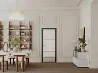 Vente-unique T&uuml;r-Set - wendbar - Aluminium & Sicherheitsglas - 204 x 93 cm -...