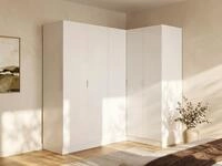 Vente-unique Eckkleiderschrank mit 5 T&uuml;ren - 173 cm - Wei&szlig; - LISTOWEL 3952533