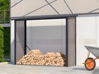 Vente-unique Kaminholzregal aus verzinktem Stahl mit Holzeffekt 4 rm - 4,1 m3 -...