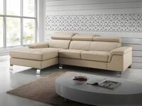 Vente-unique Ecksofa Leder - Ecke Links - Taupe - MISHIMA 264313