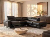 Vente-unique Relaxsofa Ecksofa Leder elektrisch - Ecke Rechts - Anthrazit -...