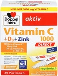 Doppelherz Vitamin C 1000 + D3 + Zink DIRECT (20 Sachets), Grundpreis: &euro; 105,94