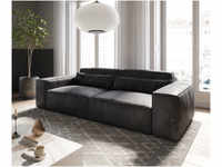 DELIFE Big-Sofa Sirpio L 260x110 cm Lederimitat Vintage Anthrazit, Big Sofas