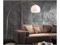 DELIFE Bogenleuchte Big-Deal Eco Lounge Weiss Marmor verstellbar, Stehleuchten