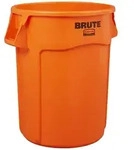 M&uuml;lltonne Rubbermaid Brute Container 121 L orange mit Handgriffen, sehr
