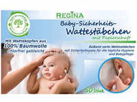 Baby Sicherheits Wattestäbchen Reinex Regina 50er Box mit Sicherheitszone für...