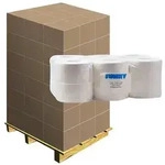 Toilettenpapier Gro&szlig;rolle hochwei&szlig; 2-lagig, Palette Palette mit 44 Pack a 12 Rollen