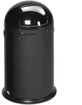 M&uuml;lleimer VAR Abfallsammler Pushdeckel 22 L schwarz mit verzinktem...