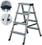 Krause 120335, Doppelleiter Krause Dopplo 2x4 Stufen beidseitig besteigbare