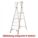Stufen Stehleiter Hymer 7 Stufen mit Handlauf Plattformabmessung: 440 mm breit, 400