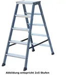 Doppelleiter Krause Monto SePro&reg; D eloxiert 2x8 Stufen aus Aluminium, beidseitig