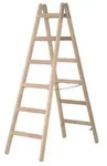 Doppelleiter Hymer Holz-Sprossenstehleiter 2x12 Sprossen Holz-Malerleiter f&uuml;r den