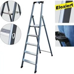 Krause 124210, Trittleiter Krause Sepro eloxiert - 7 Stufen einseitig besteigbare