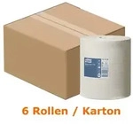 Tork 121206 Papierwischt&uuml;cher standard 2-lagig wei&szlig; 20x35 cm, 457 Abrisse/Rolle, 6