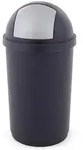 M&uuml;lleimer Bulletbin Push blau-grau 50 L Kunststoff Abfallbeh&auml;lter mit rundem Top