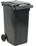 M&uuml;lltonne ESE Kunststoff 240 L grau mit Klappdeckel und Rollen,...